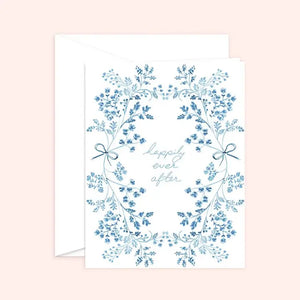 Happily Ever After Floral Wedding Card