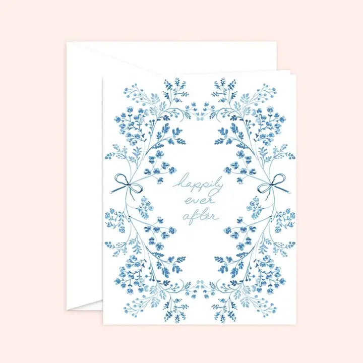 Happily Ever After Floral Wedding Card