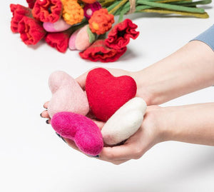 Assorted Felted Puffy Heart