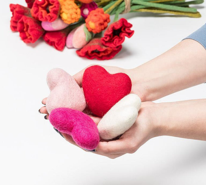 Assorted Felted Puffy Heart