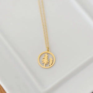 Hemlock Tree Gold Necklace - Oh So Lovely