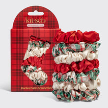 Load image into Gallery viewer, Holiday Ruched Satin Scrunchies - 7pc set - Kitsch
