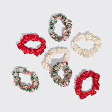 Load image into Gallery viewer, Holiday Ruched Satin Scrunchies - 7pc set - Kitsch