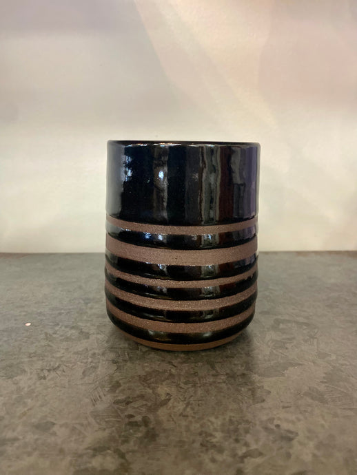 Black 5-Stripe Tumbler- Pottery