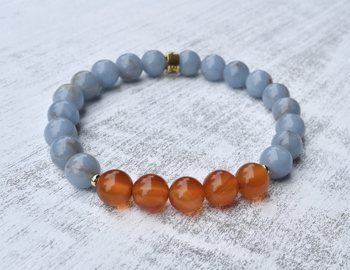 Kali Cleansing Bracelet - Angelite & Carnelian