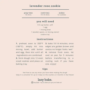 Lavender Rose Cookies - Lazy Bake