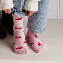 Load image into Gallery viewer, Women&#39;s Lip &amp; Lipstick socks - Friday Sock Co.