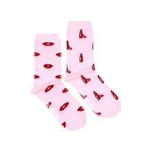 Load image into Gallery viewer, Women&#39;s Lip &amp; Lipstick socks - Friday Sock Co.