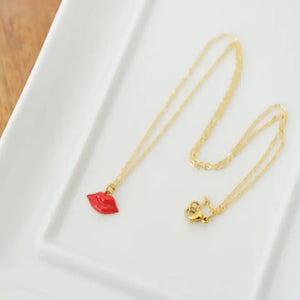 Red Lips Necklace - Oh So Lovely