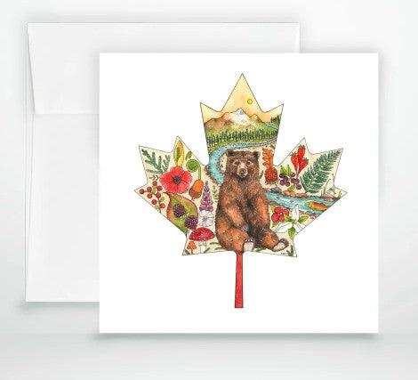 VI Maple Bear Greeting Card - Nicola North Art