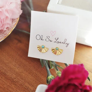 Marisol Star Burst Stud Earrings - Turquoise - Oh So Lovely