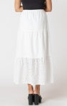 Embroidered Eyelet Maxi Skirt - White