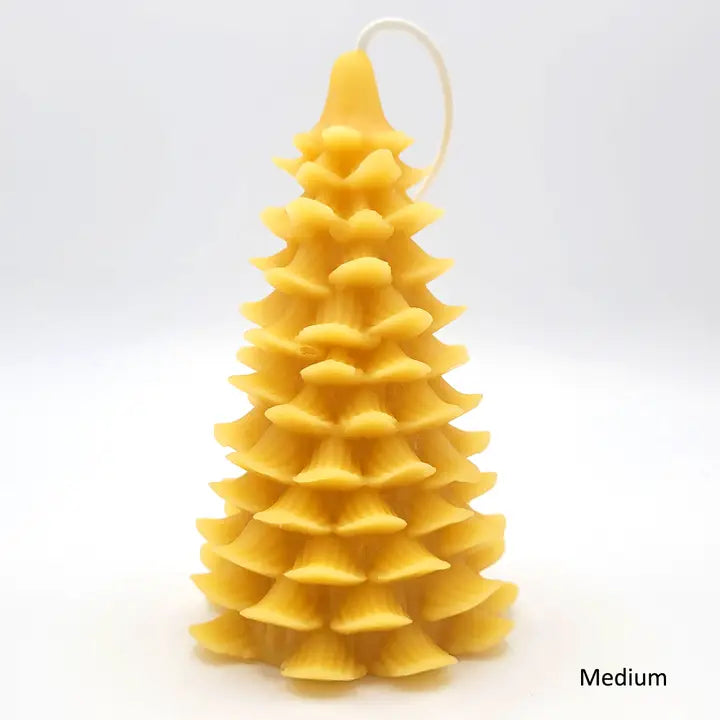 Christmas Tree Beeswax Candle Medium