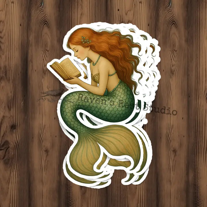 Mermaid Reading - Sticker