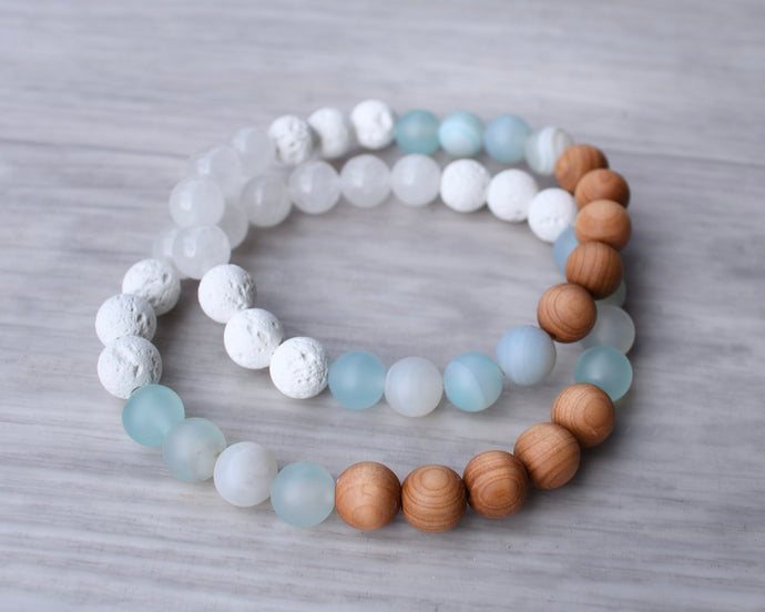 Ocean Dreams - Lava Stone Essential Oil Bracelet