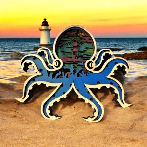 Wood Layered Octopus - Havana Art