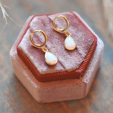 Load image into Gallery viewer, Opal Huggie Hoop Earrings- Oh So Lovely