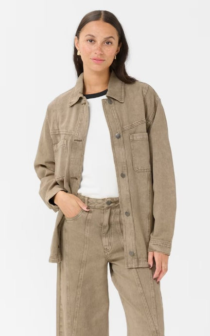 KArania Denim Overshirt - Washed Light Brown - Kaffe