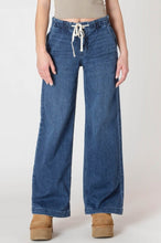 Load image into Gallery viewer, Wide Leg Knit Denimi Pants - Dark Denim Wash