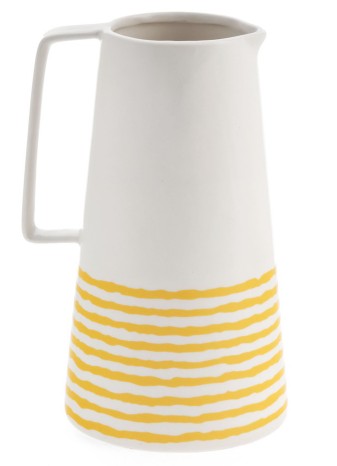 Pitcher - White with Yellow Stripes