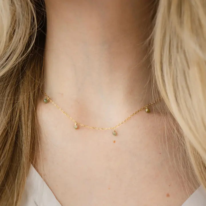 Primrose Green Necklace - 14K Gold Fill