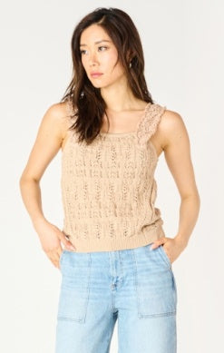 Ruffed Trim Tank - Deep Taupe