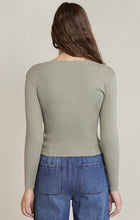 Load image into Gallery viewer, Scallop Neckline Sweater Top - Light Sage