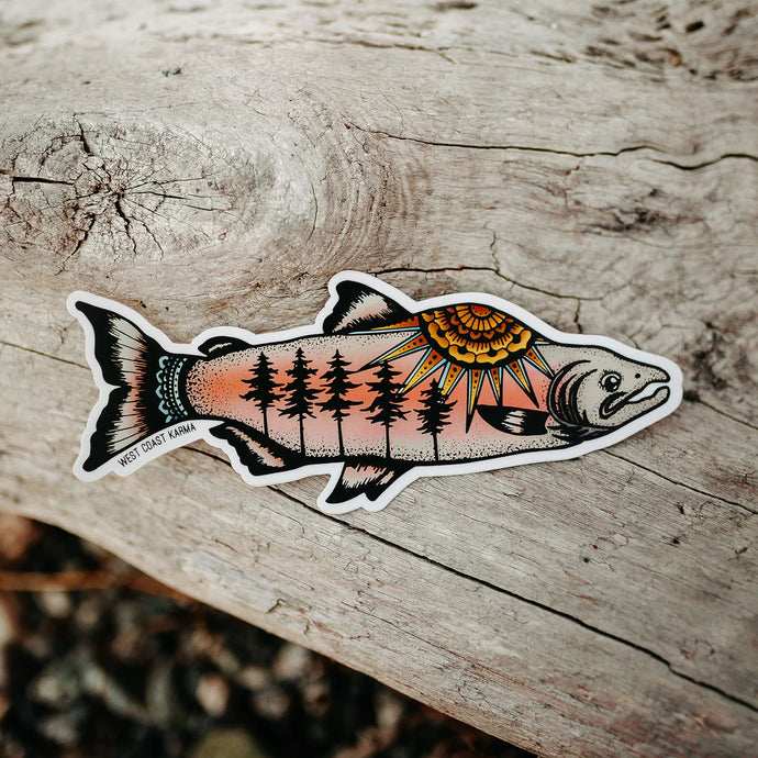 West Coast Karma - Nature Salmon Vinyl Sticker