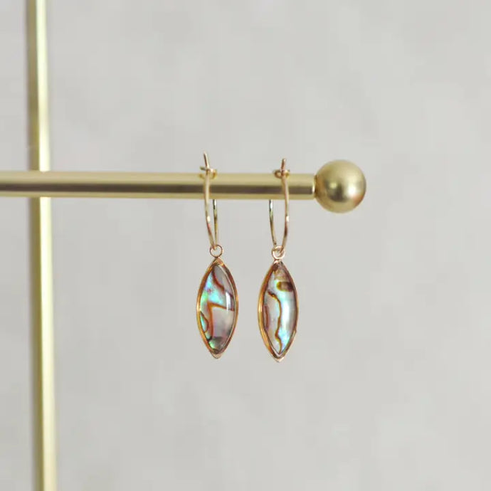 Florence Abalone Shell Hoops - Oh So Lovely