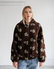 Load image into Gallery viewer, Sherpa Jacket - Brown With Floral - Brunette The Label