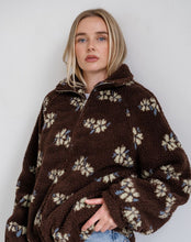 Load image into Gallery viewer, Sherpa Jacket - Brown With Floral - Brunette The Label
