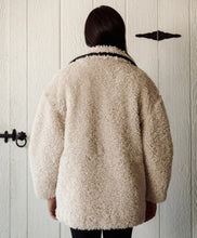 Load image into Gallery viewer, Sherpa Jacket w/ Leather Trim - Cream - Brunette The Label
