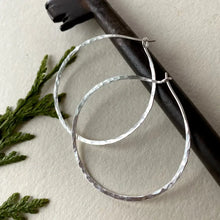 Load image into Gallery viewer, Sterling Silver Hammered Hoops