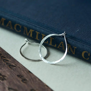 Small Hammered Silver Hoops