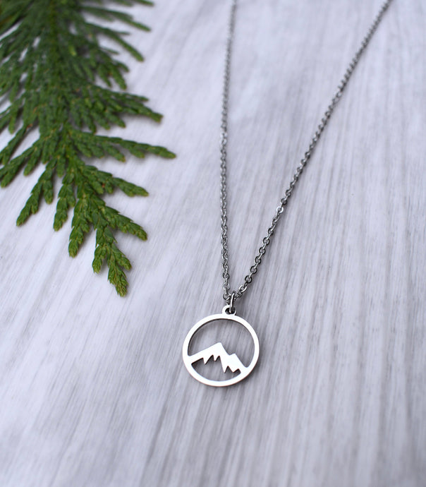 The Mountains Are Calling ~ Stainless Steel Mountain Peak Necklace
