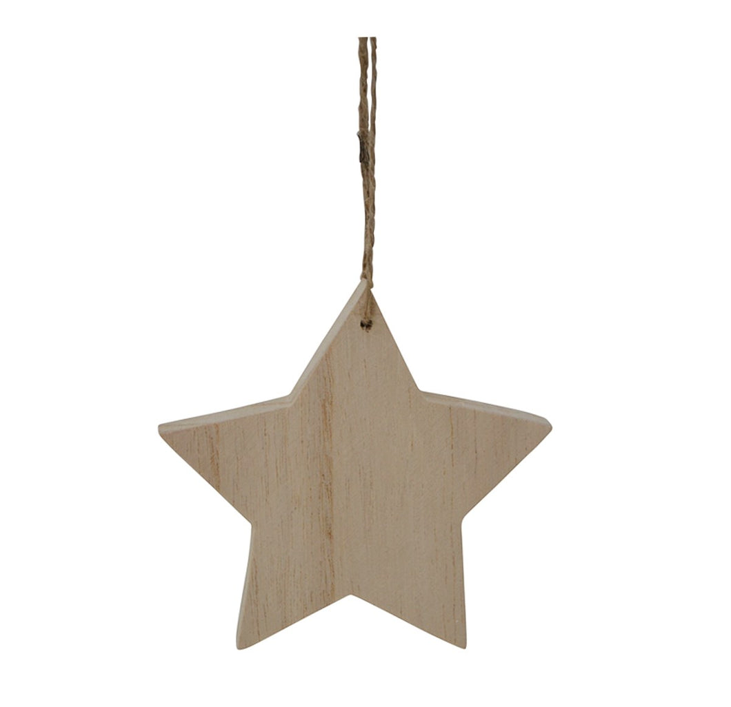 Wooden Star Christmas Ornament
