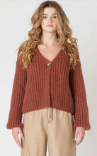 Load image into Gallery viewer, Single Button Cardigan - Cinnamon Melange
