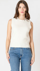 Textured Stitch Sweater Tank - Cream