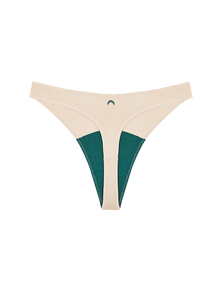 High Rise Thong Underwear - Beige - Huha