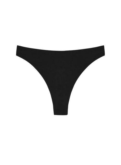 High Rise Thong Underwear - Black - Huha