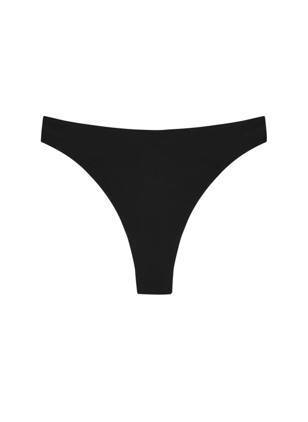 High Rise Thong Underwear - Black - Huha
