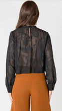 Load image into Gallery viewer, Embroidered Lace Insert Top - Black
