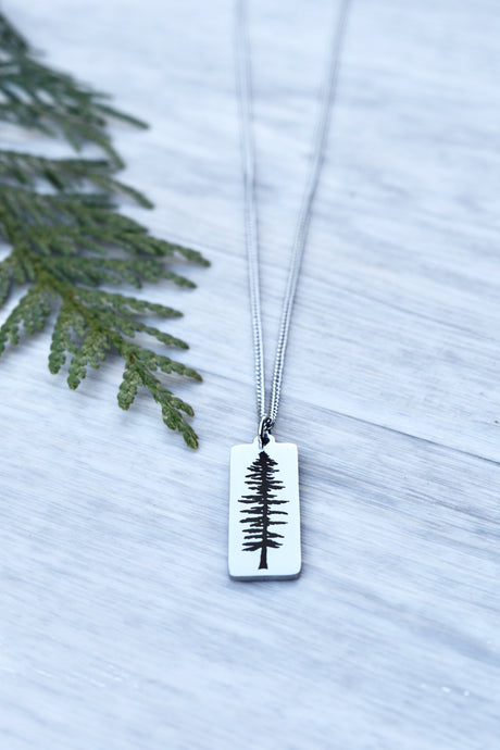 Stand Tall -Sitka Tree Stainless Steel Layering Necklace