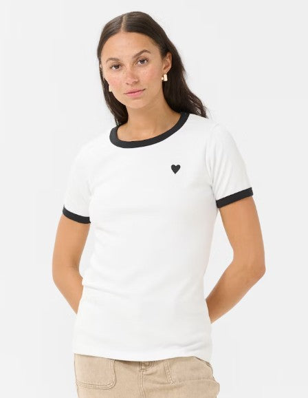 KAlilian T-Shirt - Chalk/Black Heart - Kaffe