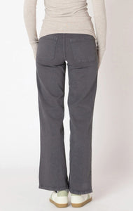 Straight Leg Twill Pants - Dark Charcoal