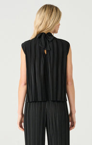 Sleek Mockneck Pleated Top