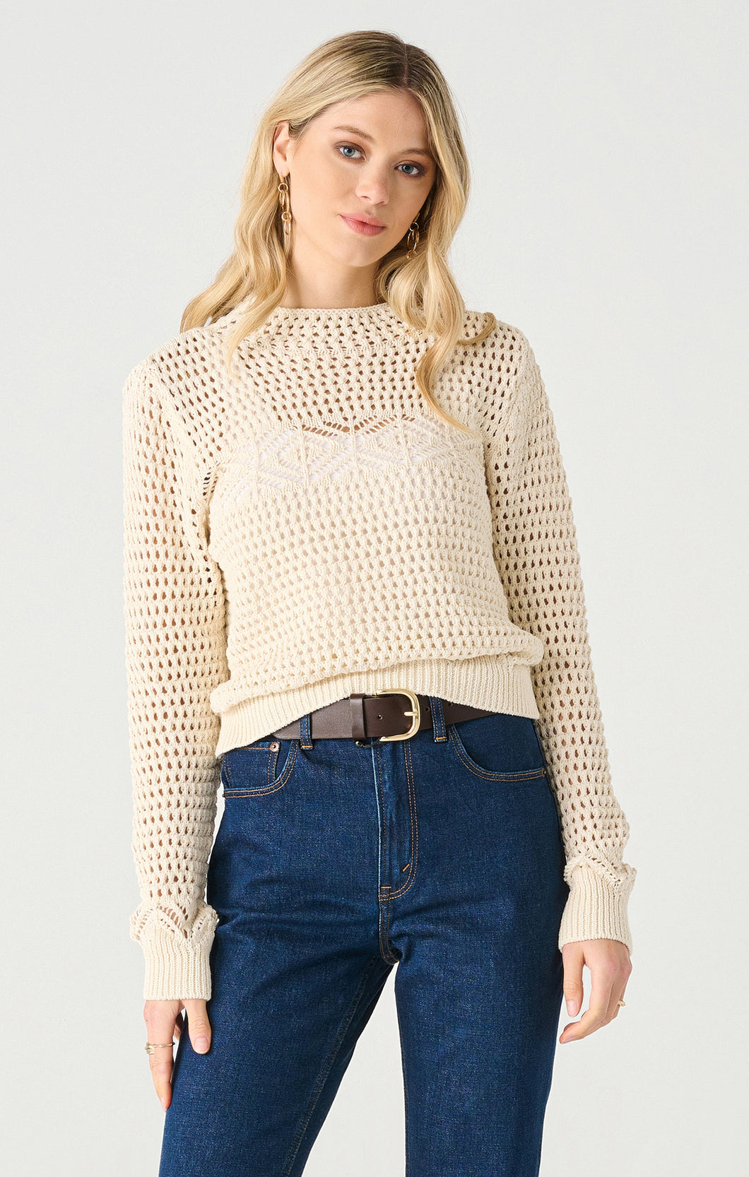 Ecru Crochet Sweater