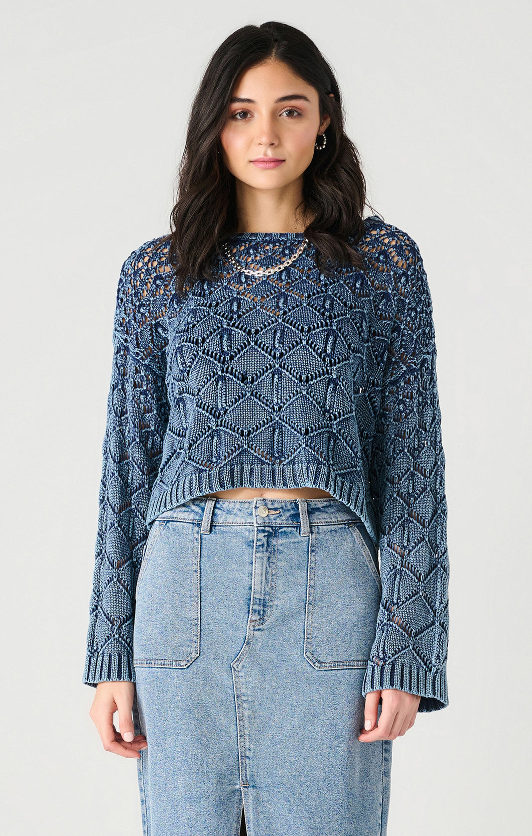 Indigo Crochet Sweater