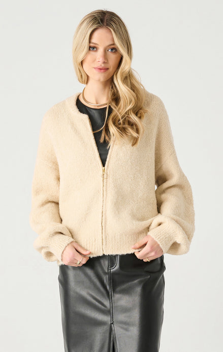 Boucle Zipper Cardigan