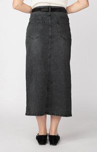 Black Wash Denim Skirt